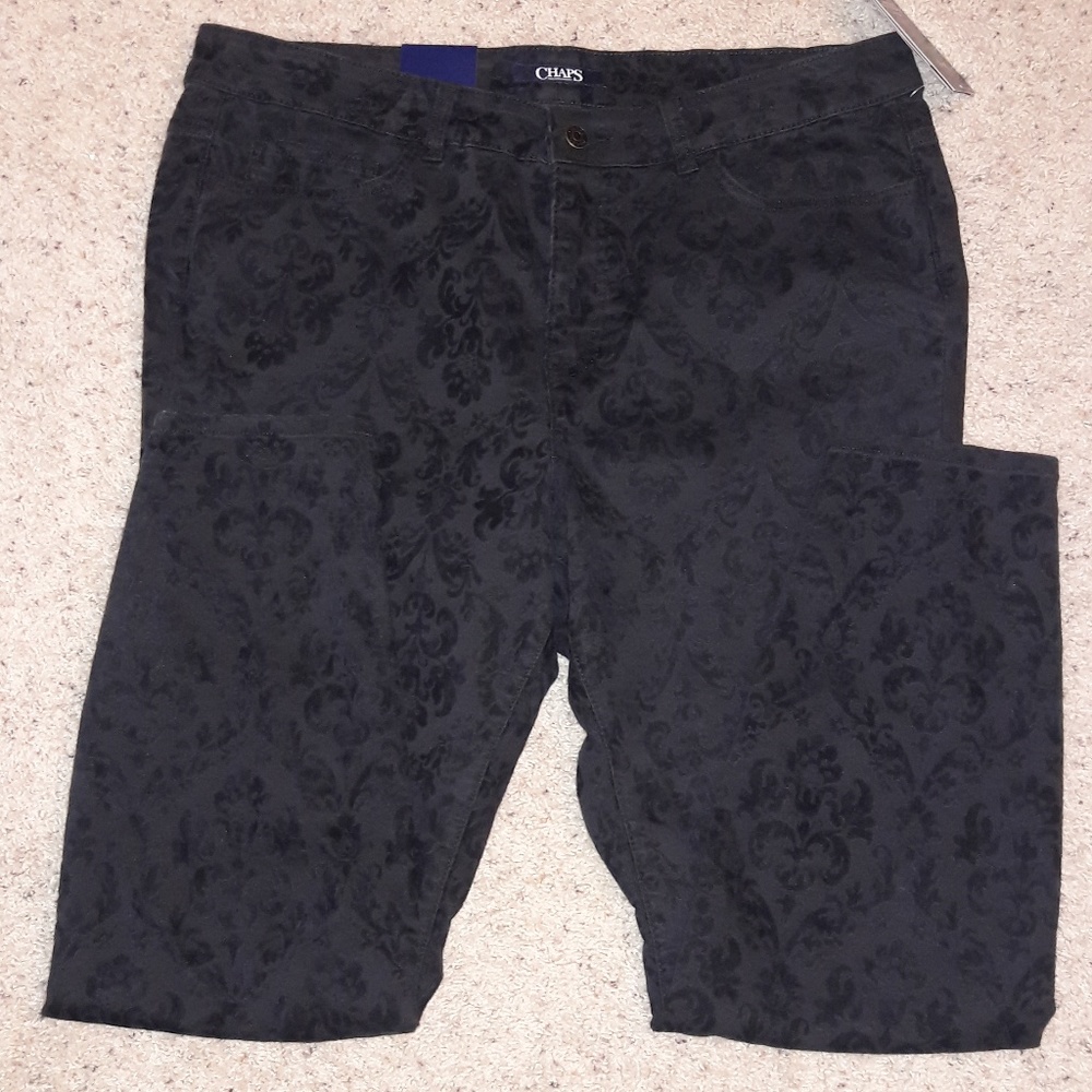 Chaps Velvet Flocked Skinny Jeans Black